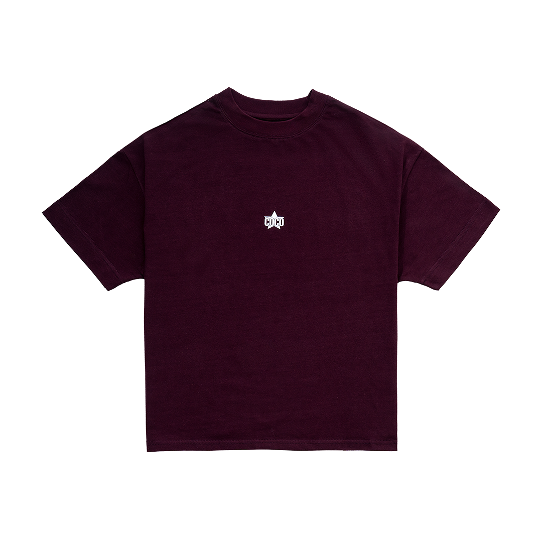 LESS IS MORE TEE in Wine Red