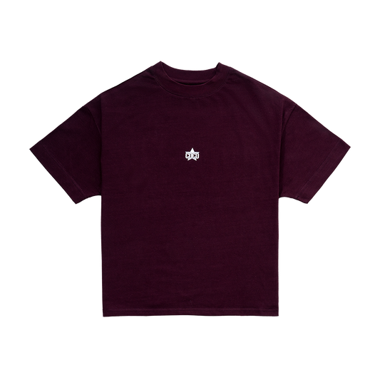 LESS IS MORE TEE in Wine Red