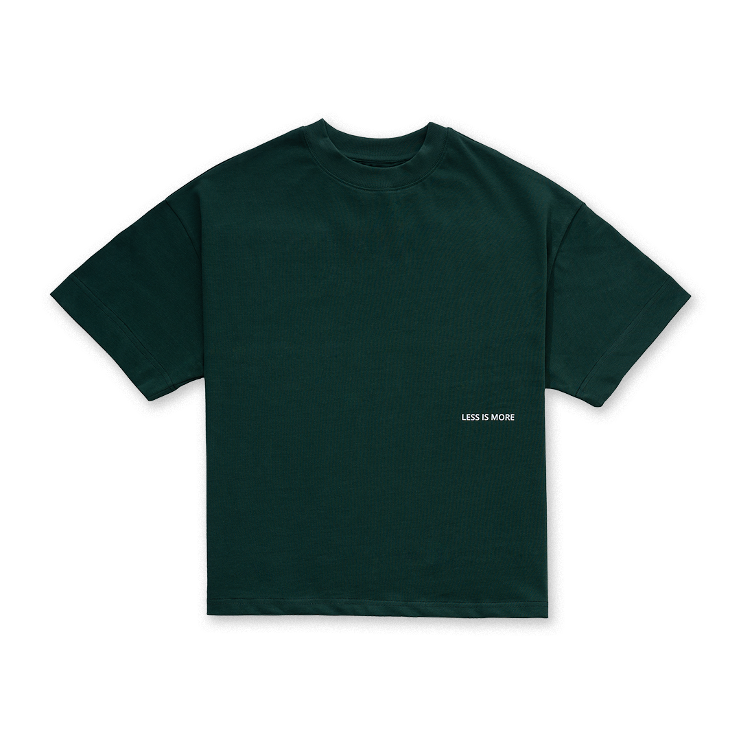 LESS IS MORE TEE in Bottle green