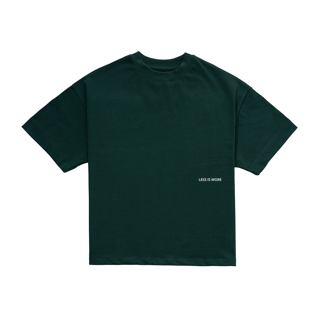 LESS IS MORE TEE in Bottle green