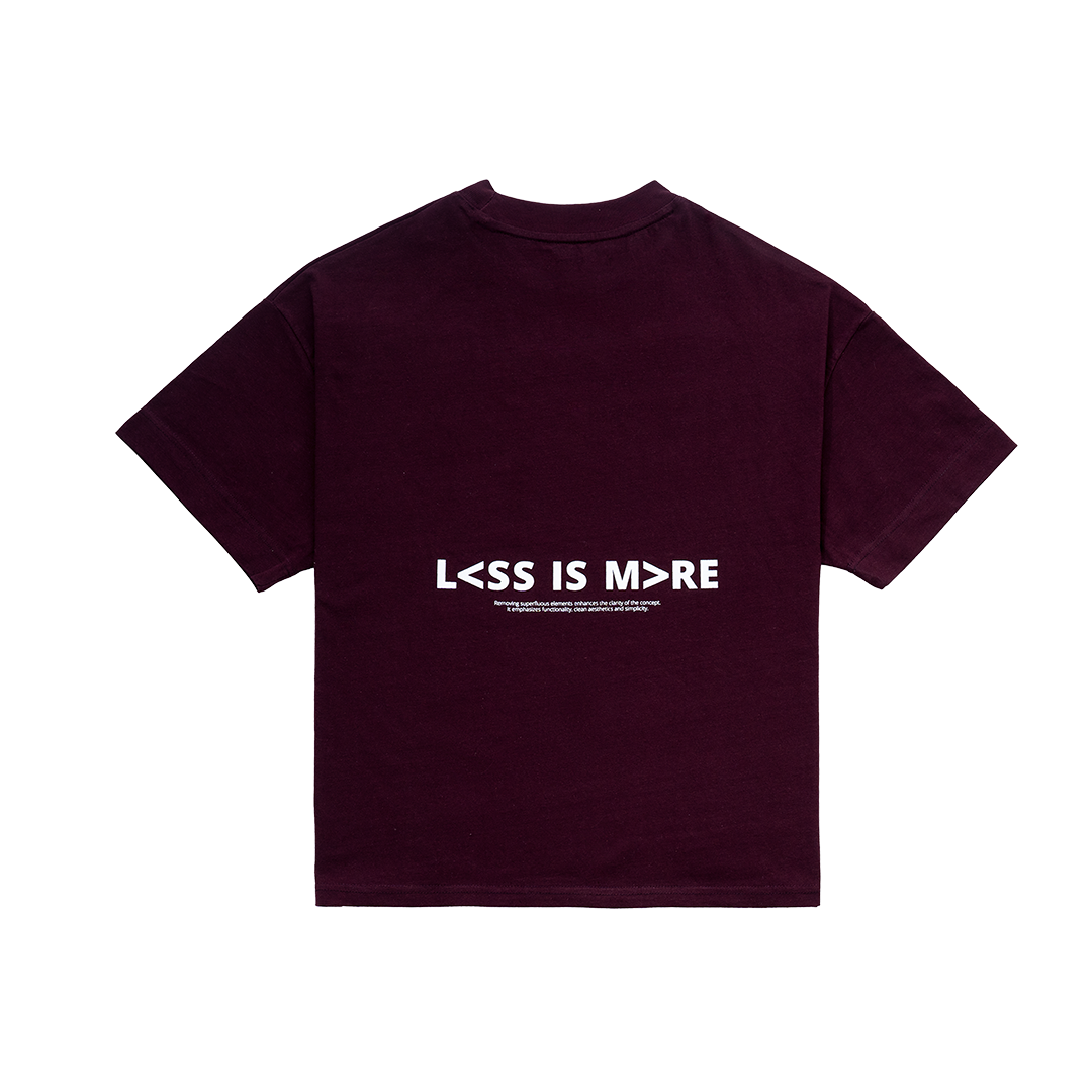 LESS IS MORE TEE in Wine Red