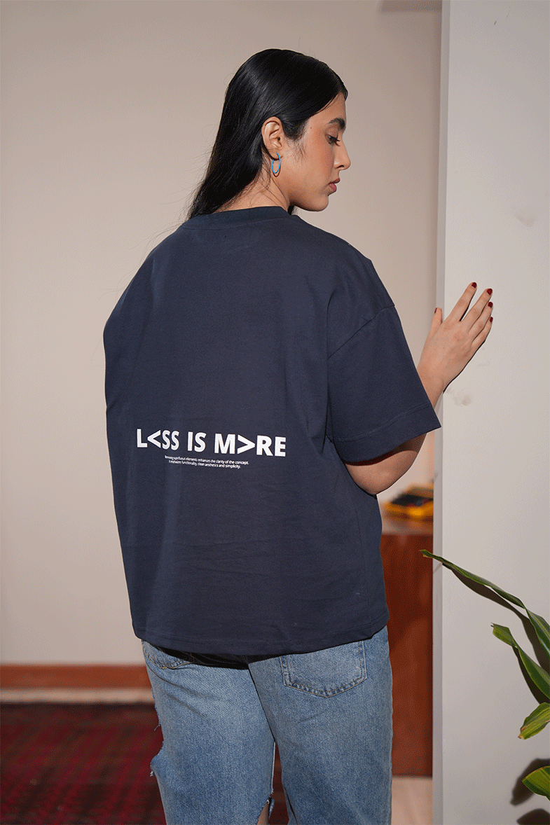 LESS IS MORE TEE in Navy Blue