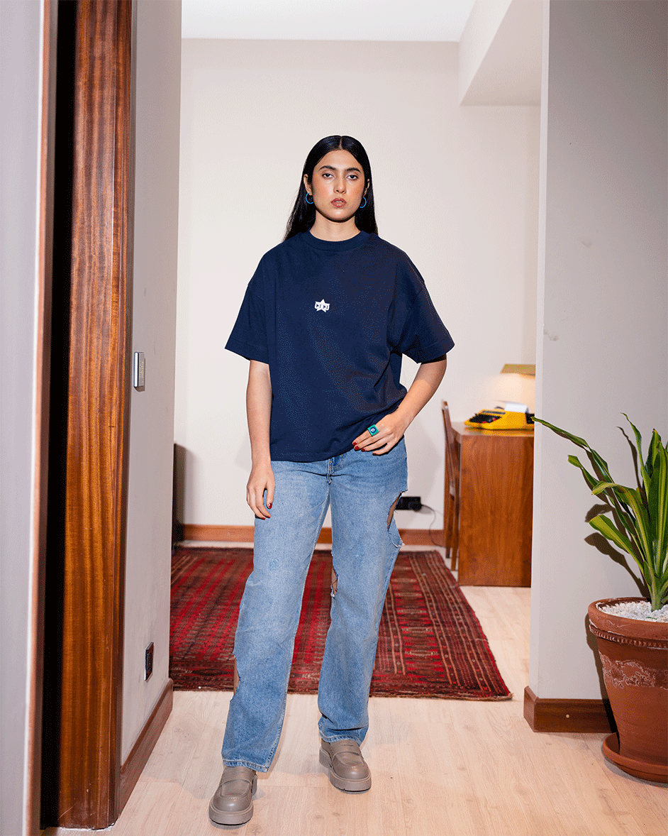 LESS IS MORE TEE in Navy Blue