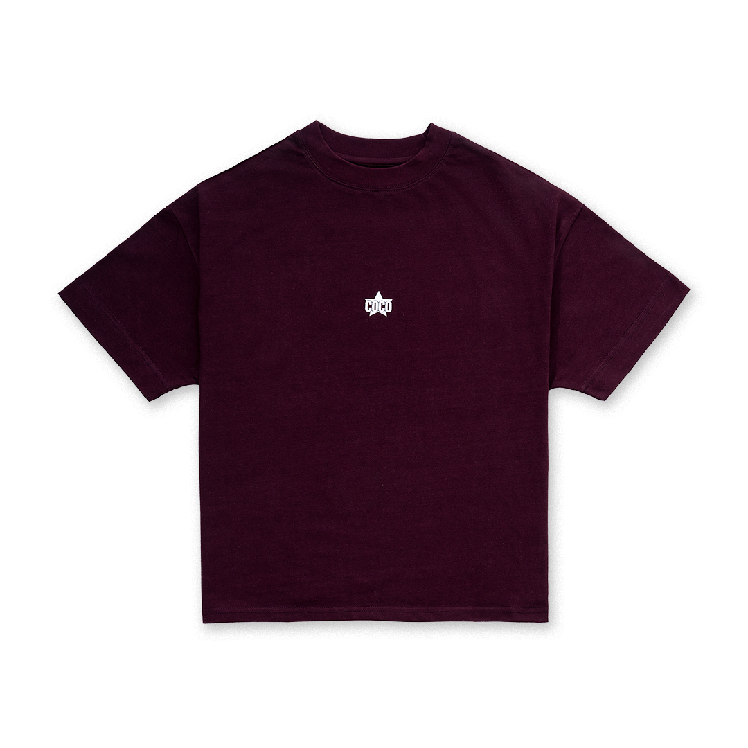 LESS IS MORE TEE in Wine Red