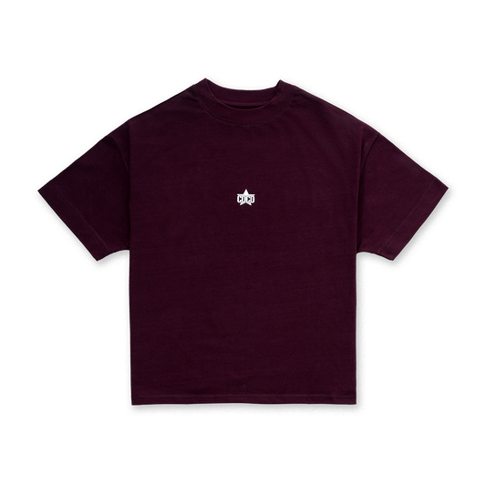 LESS IS MORE TEE in Wine Red